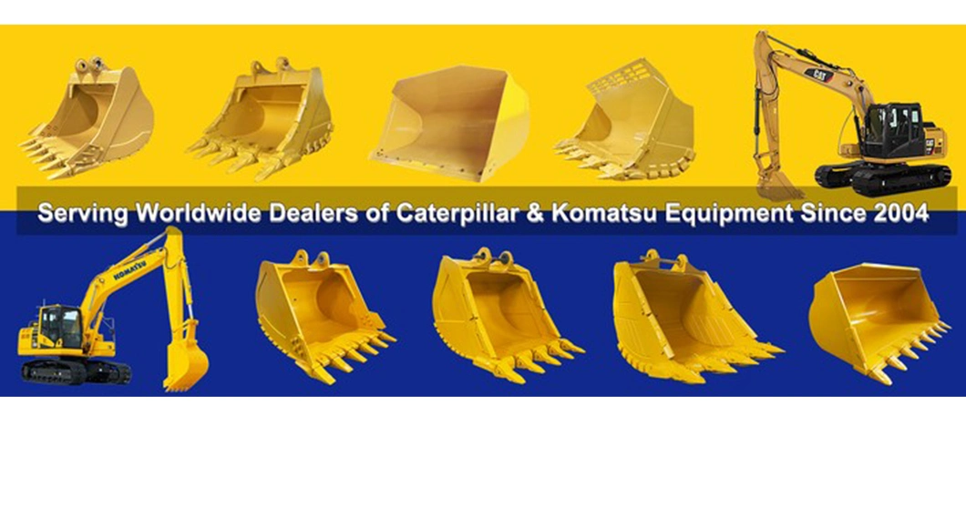 Excavator Spare Parts Excavator Bucket Komatsu Parts Heavy Duty Rock Bucket with Bucket Teeth