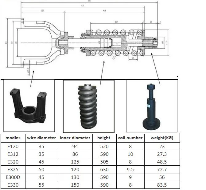 Ex300 Excavator Undercarriage Parts Idler Assy U Yoke Spring Assy with U Yoke